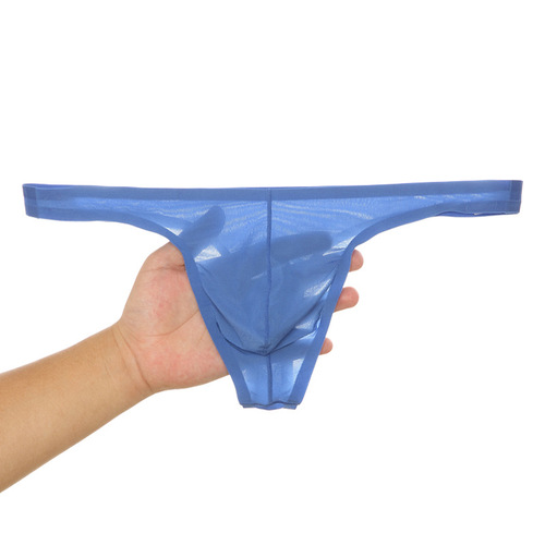 Manufacturer wholesale men's seamless thong thin Japanese style simple translucent U protruding buttocks breathable underwear export