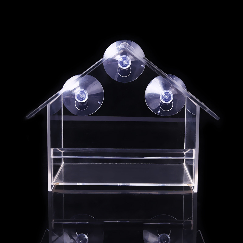 厂家批发喂鸟器墙体盒亚克力鸟用防撒溅食盒喂鸟器食槽碗