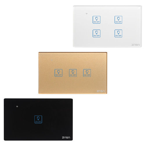 New American standard speed-adjustable smart touch switch WIFI switch mobile phone control smart switch tempered glass panel