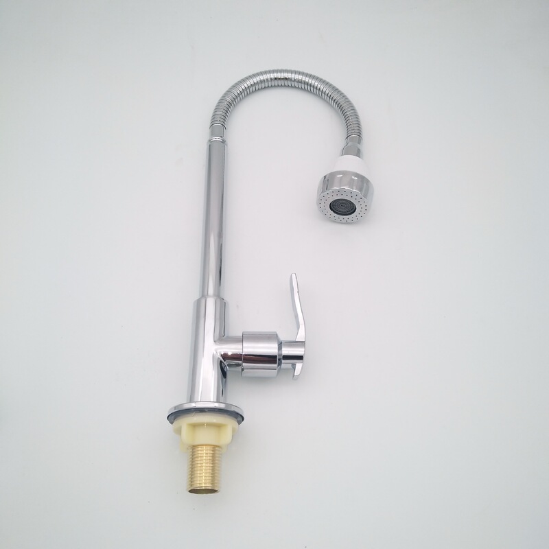 Copper Universal round vertical single water vegetable basin faucet red flush sink single cold faucet copper kitchen faucet