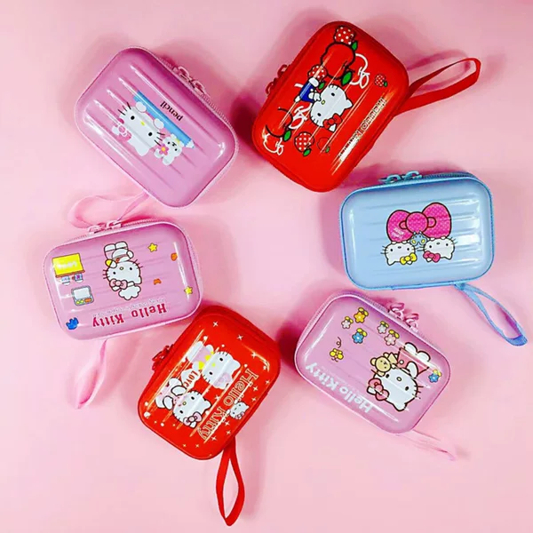 Tinplate Storage Bag, Rectangular Student Portable Zipper Jewelry Bag, Cartoon Coin Purse Storage Box, Compact