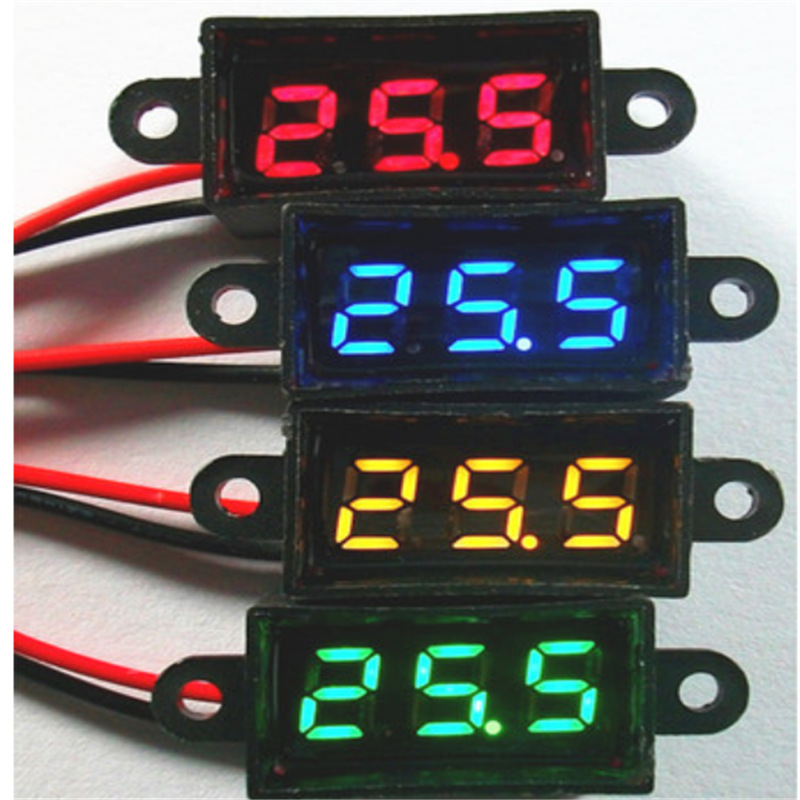 厂家直销0.28寸防水电压表3.50-30.0V两线三显数字电压表SL