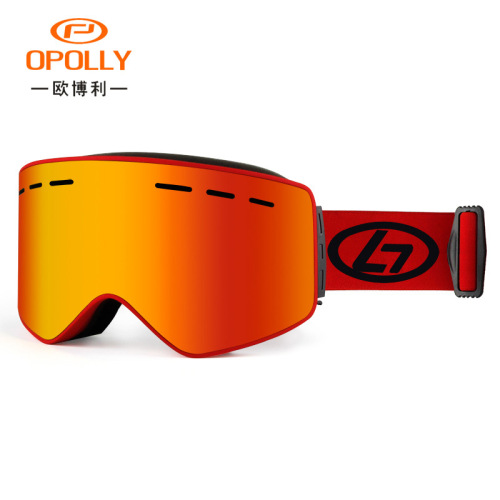 New magnet double-layer anti-fog ski goggles, outdoor cylindrical magnet ski goggles, adult snow goggles