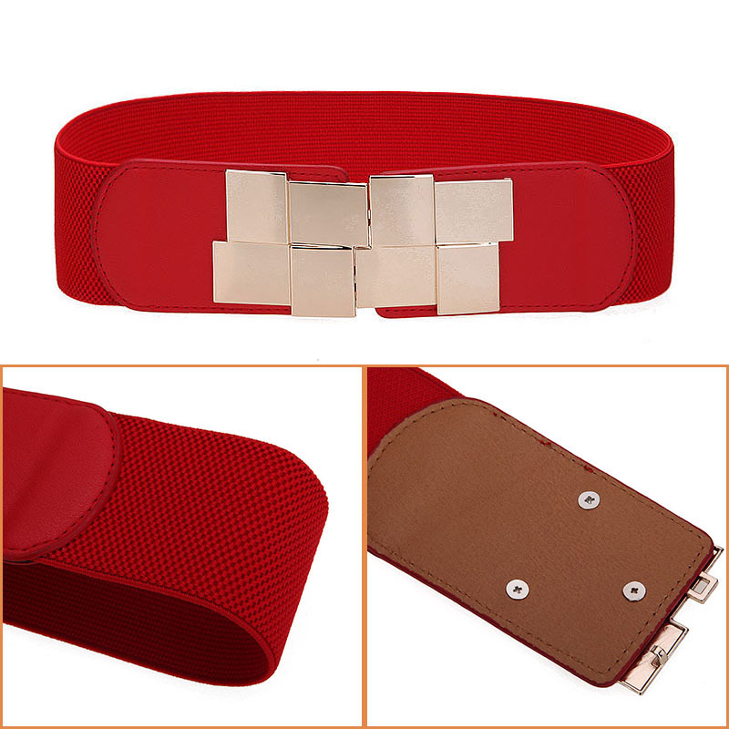 Nueva moda decorativo elástico cinturón ancho negro de las mujeres estilo coreano cuerpo que forma el vestido cintura sello Super ancho verano