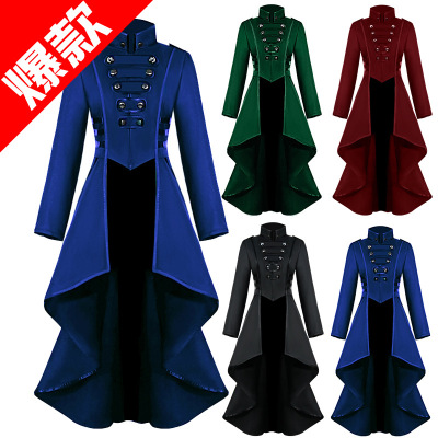 Europe and America new pattern the medieval times full dress Tuxedo Women's wear Lapel Irregular Hem Retro have more cash than can be accounted for jacket
