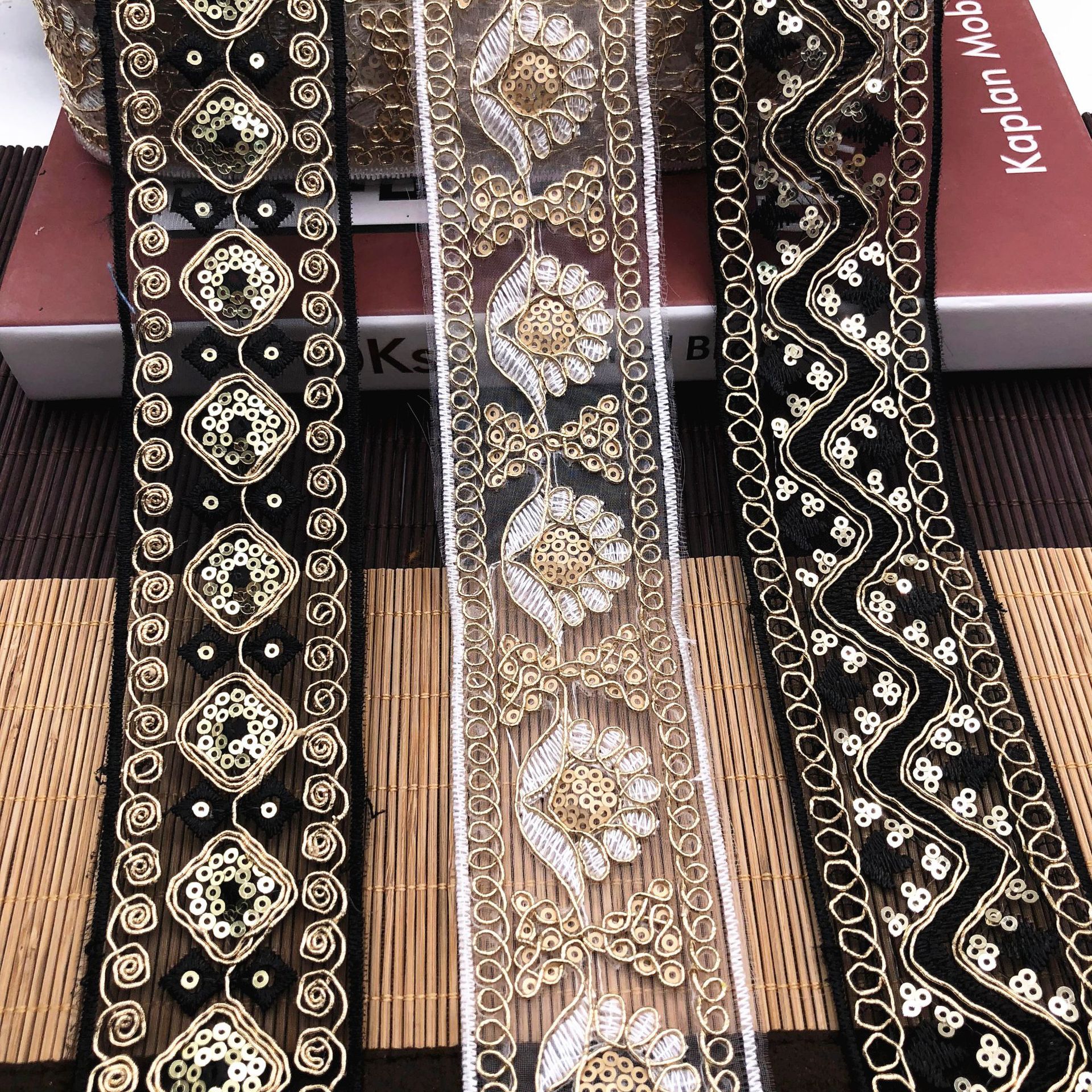 网纱刺绣 5cm 黑色蕾丝车骨花边 刺绣车骨花边 服装辅料批发价优