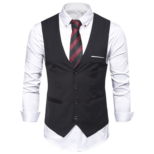 New European code cross-border trade thick Korean style slimming casual professional vest for men's suits vest back heart
