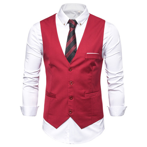 New European code cross-border trade thick Korean style slimming casual professional vest for men's suits vest back heart