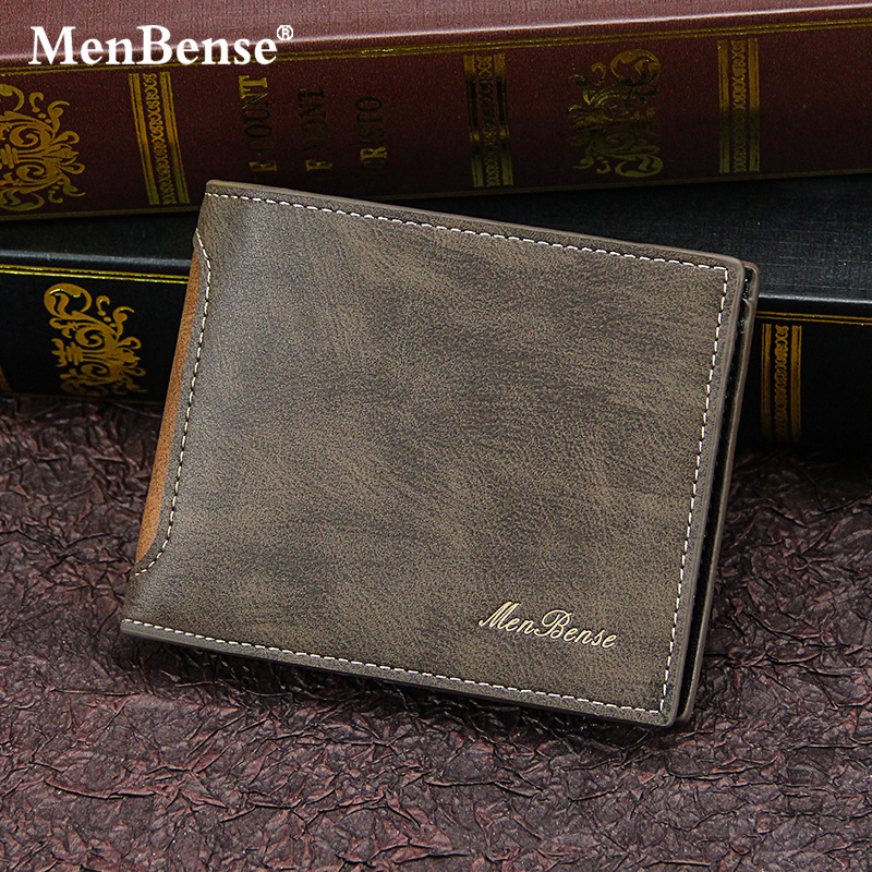 MenBense New Men's Wallet Short Fashion Casual Stitching Multi-Card Three-fold Bag Men's Wallet MenBense New Men's Wallet Short Fashion Casual Stitching Multi-Card Three-fold Bag Men's Wallet