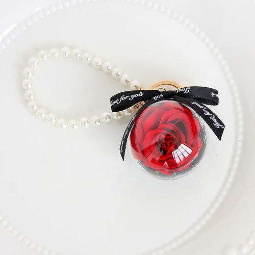 Preserved flower keychain car hanging finished flower ball bag hanging ornaments Valentine's Day gift souvenir Teacher's Day gift