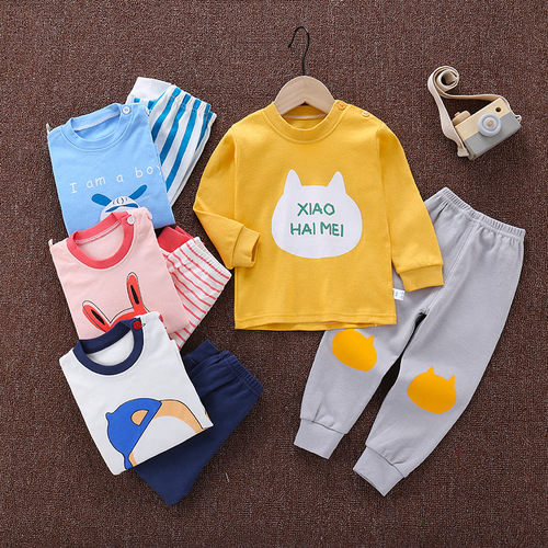 Children's Autumn Clothes and Autumn Pants Sets Pure Cotton Winter Boys' Underwear Sets Pure Cotton Girls' Baby Bottoming Clothes Children's Clothing Wholesale