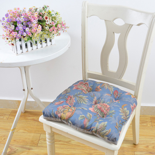 European and American jacquard dining chair cushions, thickened butt cushions, round futons, four-season universal wooden chair cushions wholesale