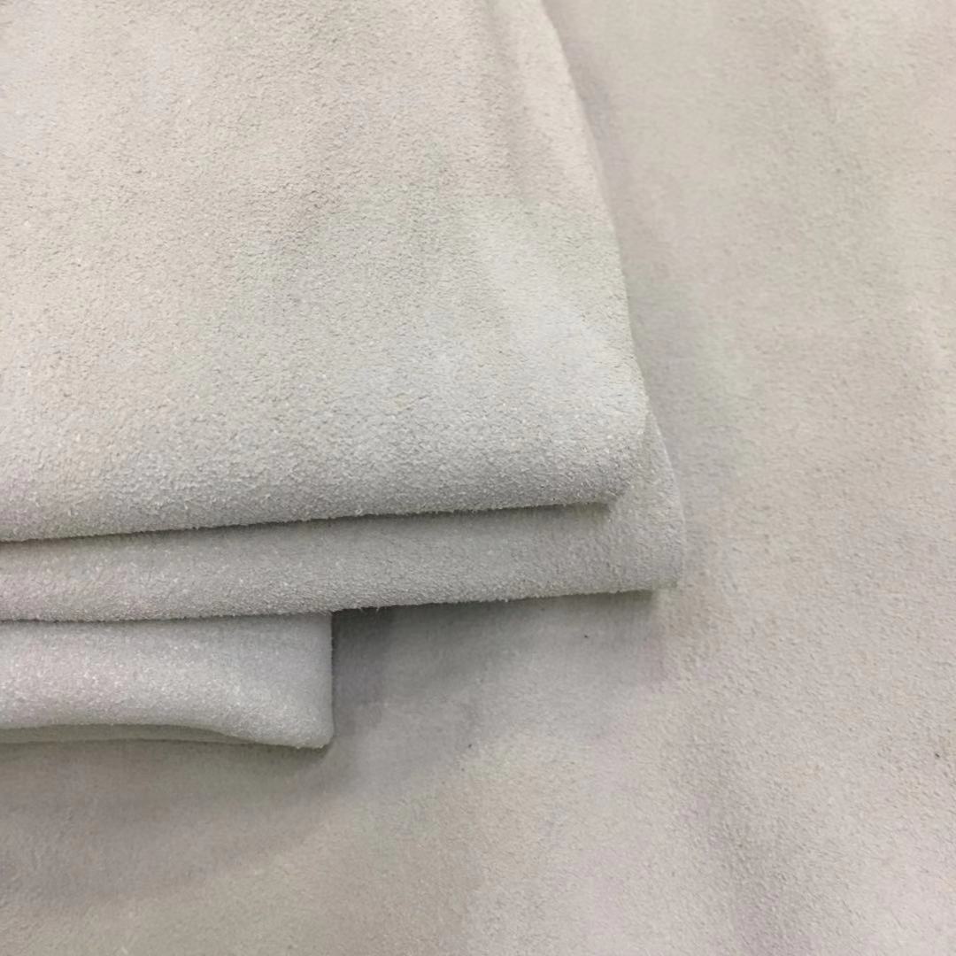Velvet Two-Layer Cow Leather Factory Direct Sales Gray and White Cow Suede Leather