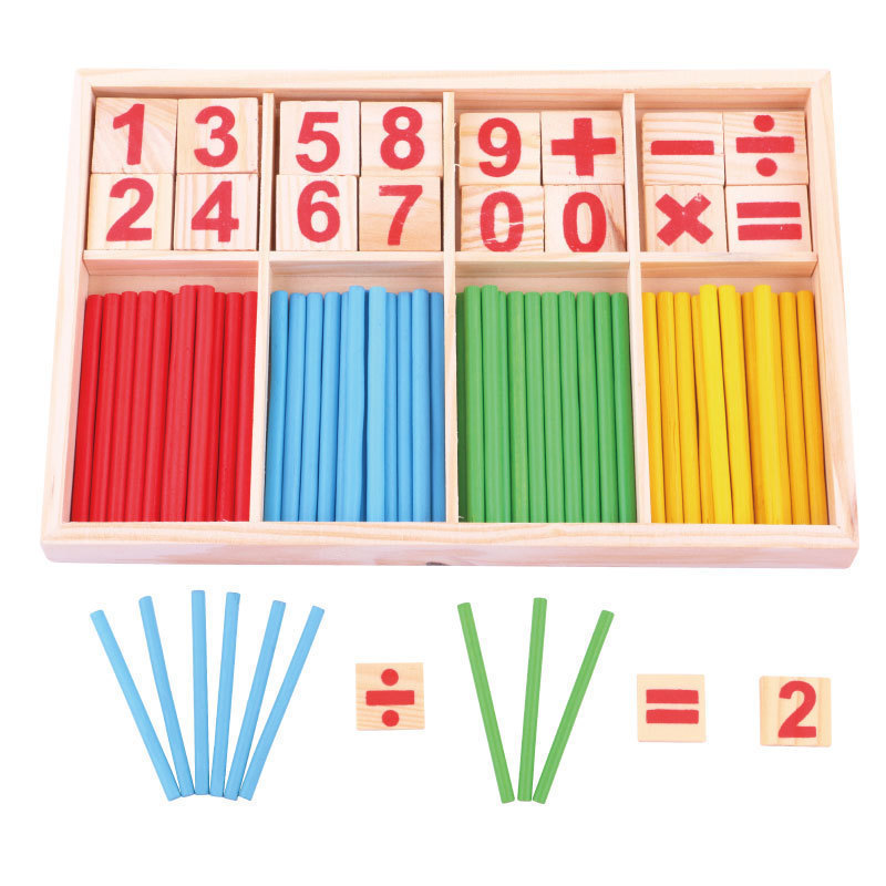 Directo de fábrica de madera para niños contando palo kindergarten Montessori matemáticas enseñanza ayuda bebé educación temprana digital stick Juguetes