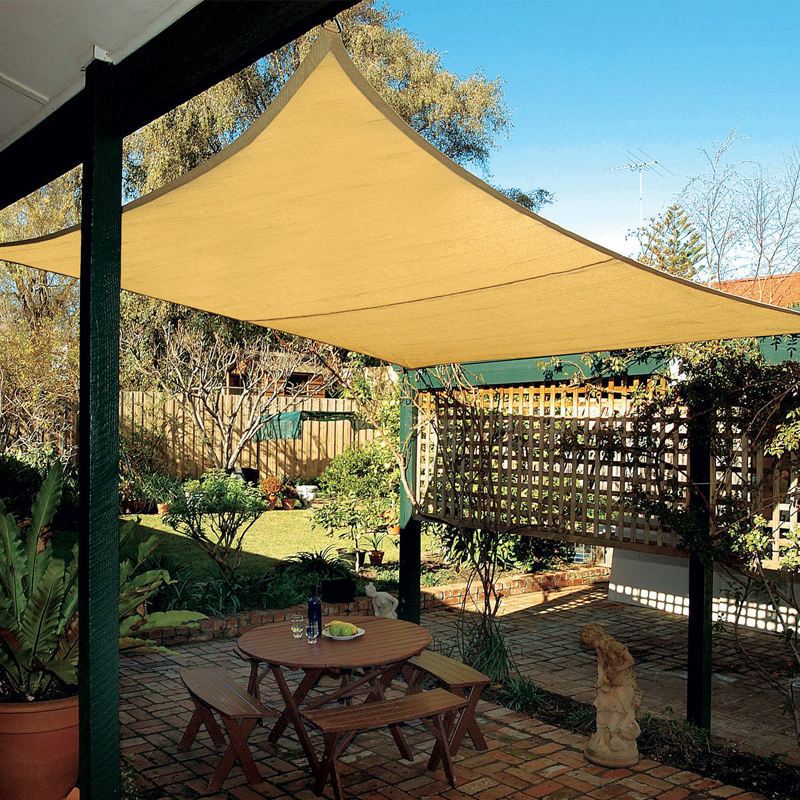 185g Beige Sunshade Sail Outdoor Home Courtyard Colorful Sunshade Cloth Cross-Border Source Manufacturer Ready Stock