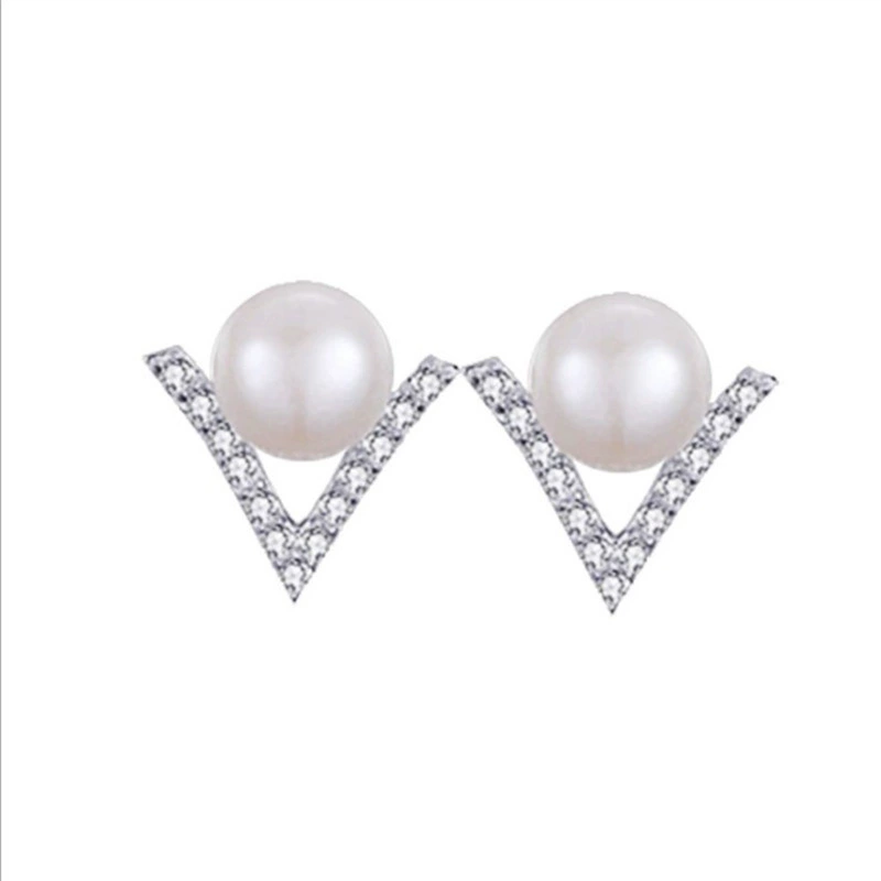 Серебряные серьги из жемчуга, образец 925