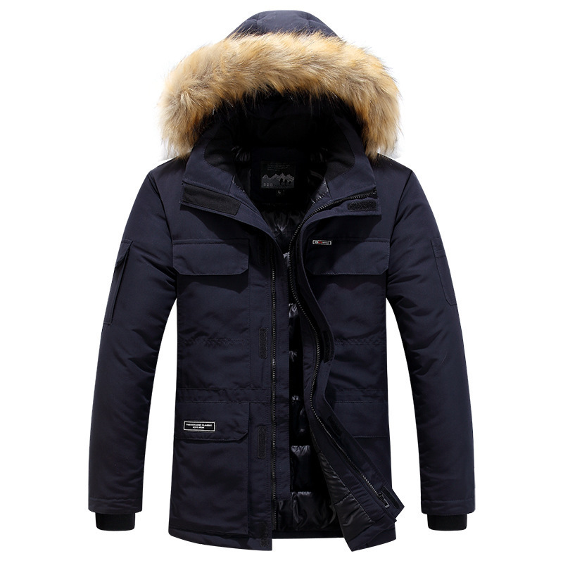 Herrenbekleidung Verdickte Baumwolljacke Mittellange Herrenjacke mit Kapuze Trendy Baumwolljacke_voghion.com