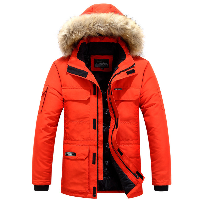 Herrenbekleidung Verdickte Baumwolljacke Mittellange Herrenjacke mit Kapuze Trendy Baumwolljacke_voghion.com