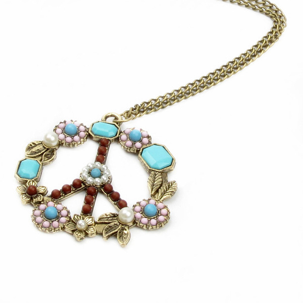 Retro turquoise stone inlay pearl
