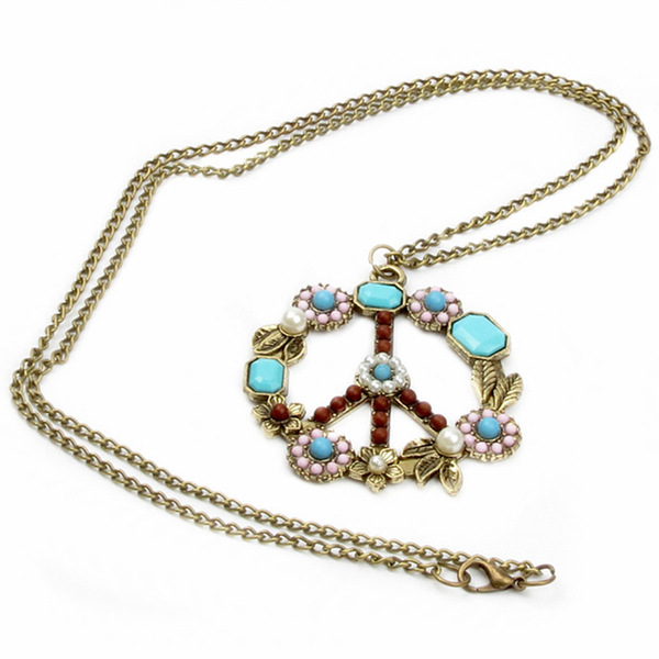 Retro turquoise stone inlay pearl