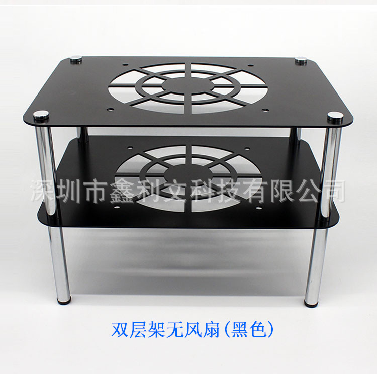 Router Radiator Cooling and Heat Dissipation Placement Bracket Broadband Optical Cat Set-Top Box Metal Aluminum Double-Layer Rack