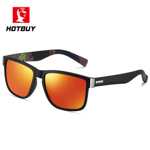 HOTBUY Western and Eastern Sports Cycling Polarized Sunglasses for Men, Square Frame Outdoor Sunglasses, Direct Manufacturer Supply 8801