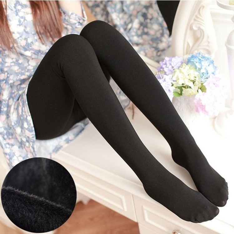Autumn and Winter Pearl Velvet One-Piece Pants Fleece-Lined Thickeneded Leggings Flesh-Colored Pantyhose Warm One-Piece Pants Foot-Stepping Pants