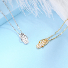时尚个性拖鞋吊坠女欧美流行微镶锆石项链短款锁骨颈链网红同款