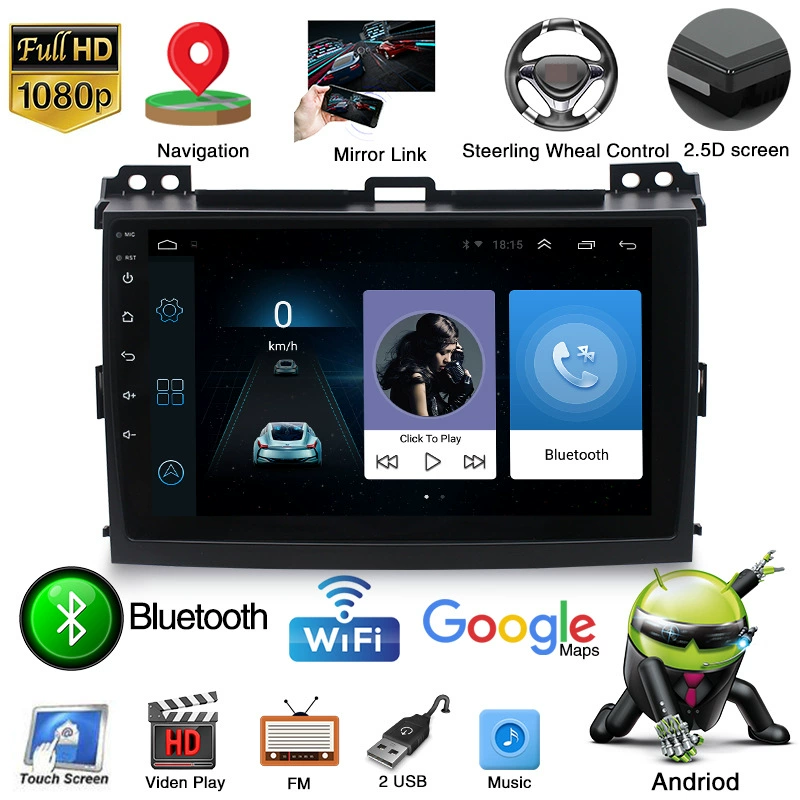 Подходит для зарубежного Toyota 04-09 GPS Android большой экран литье видео всесторонний MP5