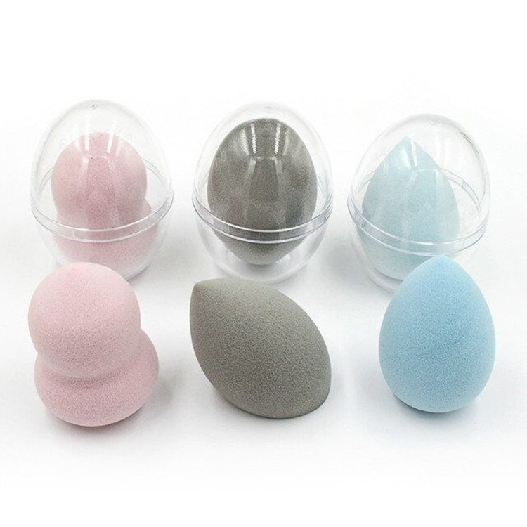 Belleza al por mayor huevo mojado y seco color huevo cáscara de huevo caja de almacenamiento portátil esponja puff herramientas de maquillaje