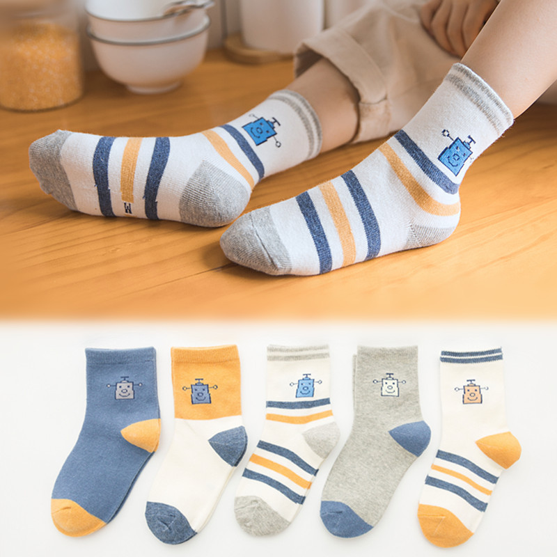 New Autumn Children's cotton socks cartoon robot boys' socks girls' socks wholesale one-piece delivery