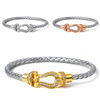 Trend bracelet, European style, micro incrustation, three colors, wholesale