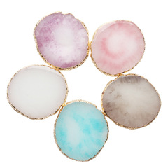 美甲調色工具 水晶樹脂美甲調色盤彩繪調色輔助器圓形金邊調色盤