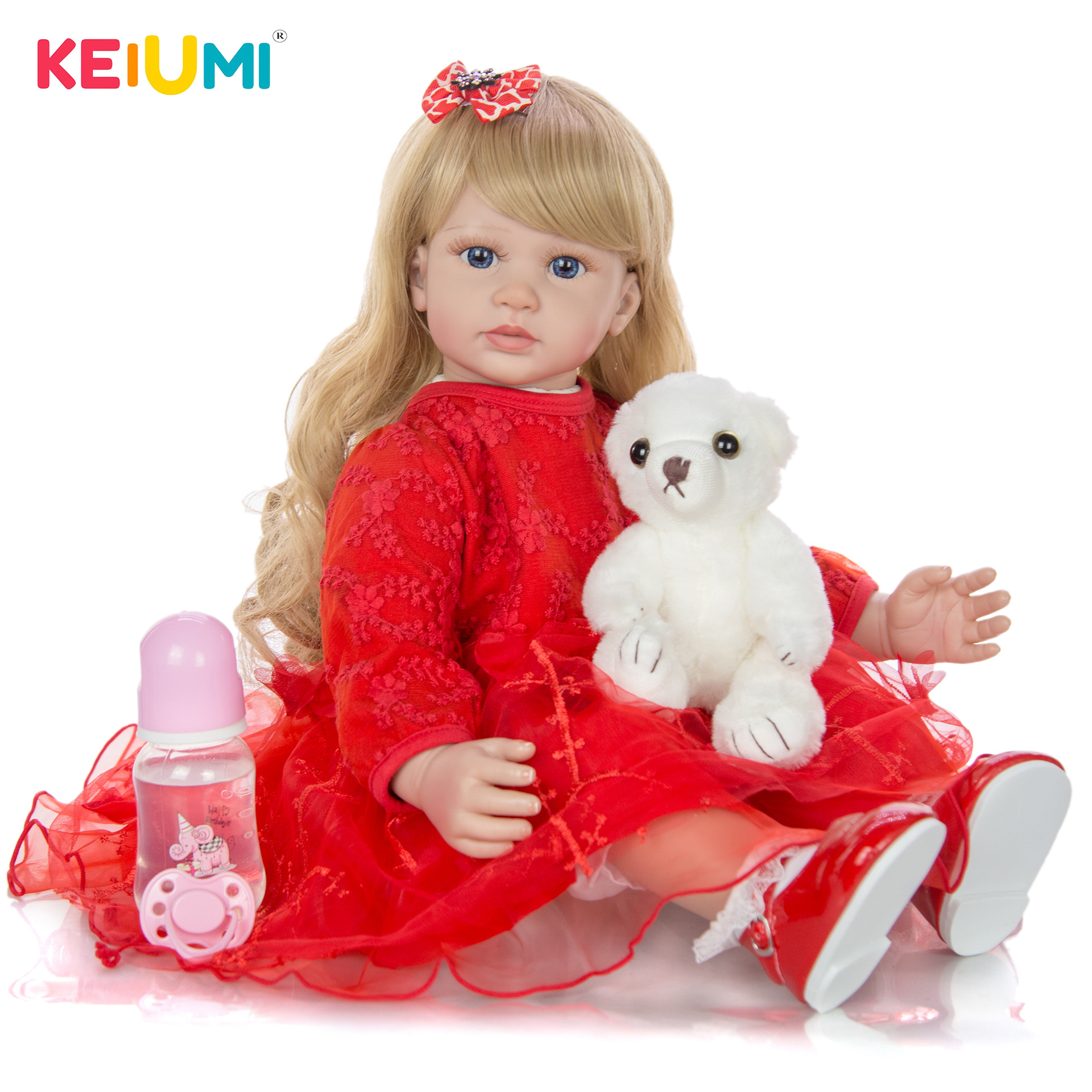 Muñeca de Bebé Reborn Realista 24 Pulgadas de Vinilo y Tela para Juegos Infantiles
