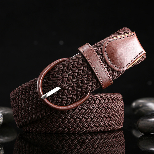 Cross-border woven women's skirt belt fashion casual versatile pin buckle men's belt student woven elastic belt