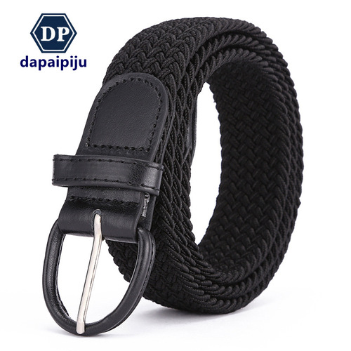 Cross-border woven women's skirt belt fashion casual versatile pin buckle men's belt student woven elastic belt