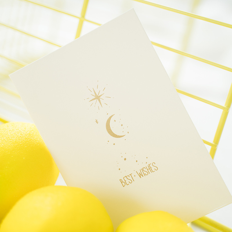 Dream Star Moon Simple Temperament Bronzing Wish Card Star Wishes Greeting Card Teacher's Day Card Thank You Card
