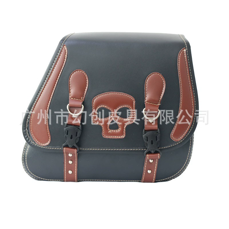 Большая емкость сращивания цвета высокого класса водонепроницаемый кожаный мотоцикл седловая сумка универсальная сумка боковая коробка