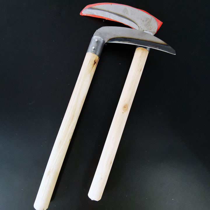 N2133 mango de madera hoz flor azada Rake pequeña azada necesidades diarias 2 yuanes segundo Yuan compra de suministros de tienda