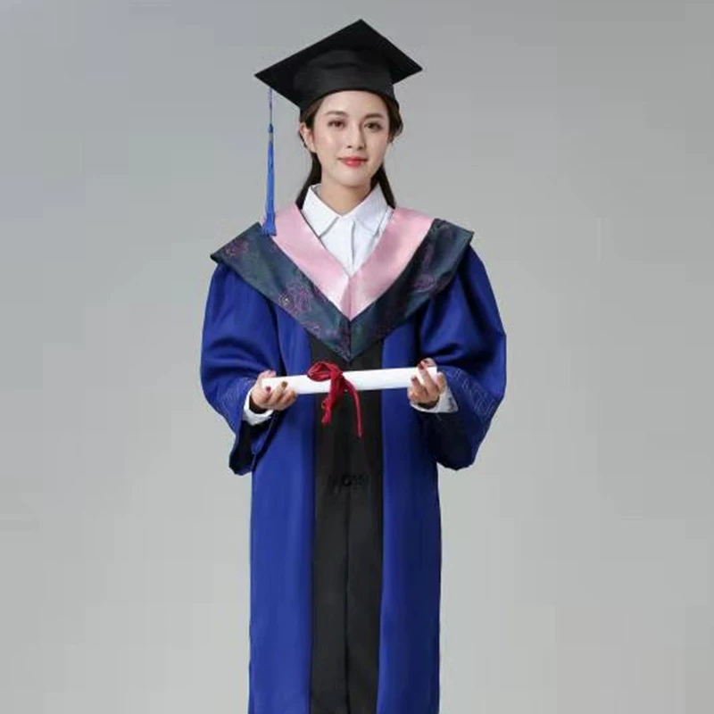 Академический халат выпускника магистратуры, синий, для гуманитарных, научных, сельскохозяйственных, военных, медицинских специальностей, для британских выпускных церемоний