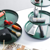 Встречайте железную двухслойную тарелку для ювелирных изделий в европейском стиле, серьги, стеллаж для хранения различных вещей, ключ для косметики, многослойное настольное хранилище.