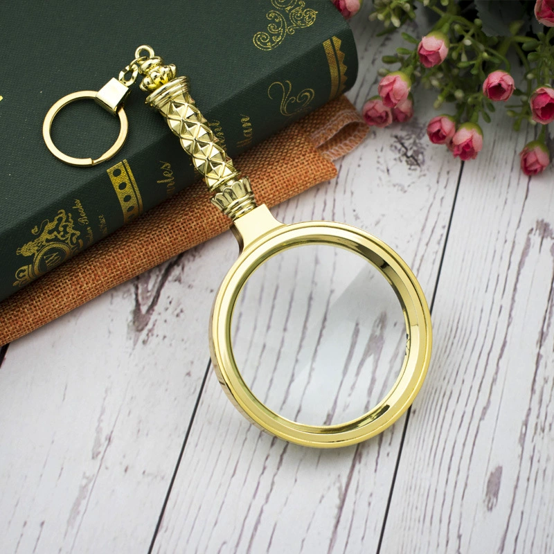 80-миллиметровая имитация металлической цветочной ручки Ручная 8-кратная увеличительное стекло с позолотой для чтения старики читают газеты Детские карты книги