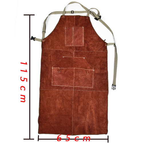 Factory direct supply cowhide welding apron export quality genuine leather workwear cross-border e-commerce Amazon apron barbecue