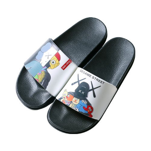 Sesame slippers for men, summer outdoor wear, ins, trendy couple, soft-soled home bathroom slippers for women