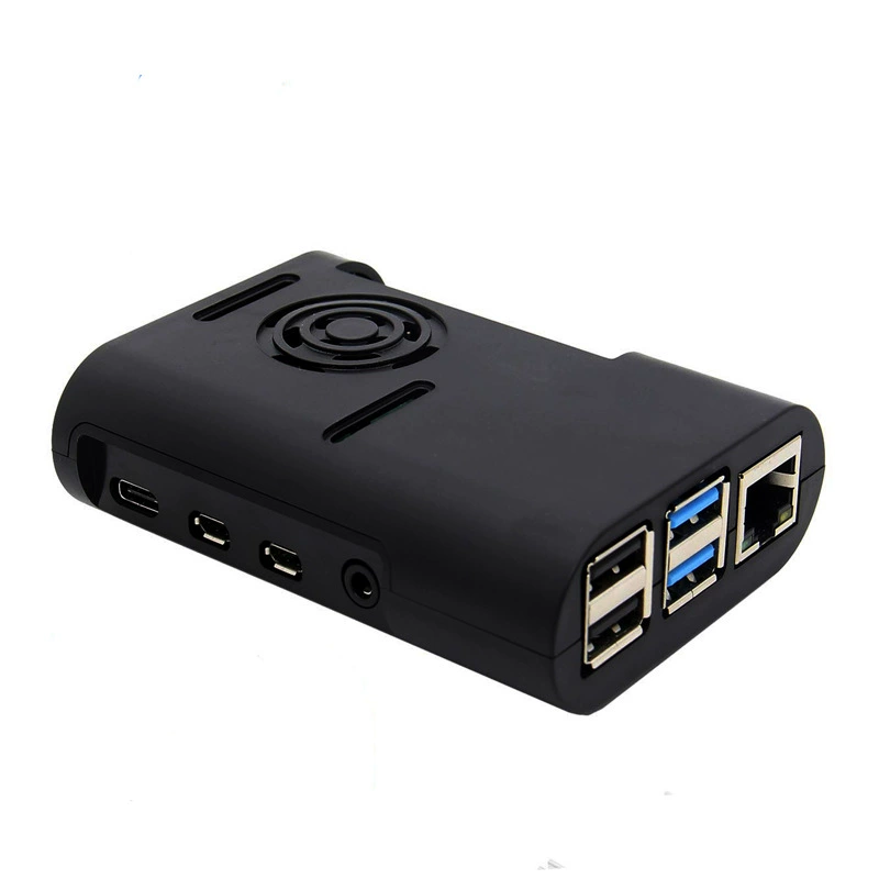 Защитный чехол (Raspberry Pi 4B) ABS-корпус, поддерживает охладительный вентилятор на 5V, доступно в 3 цветах
