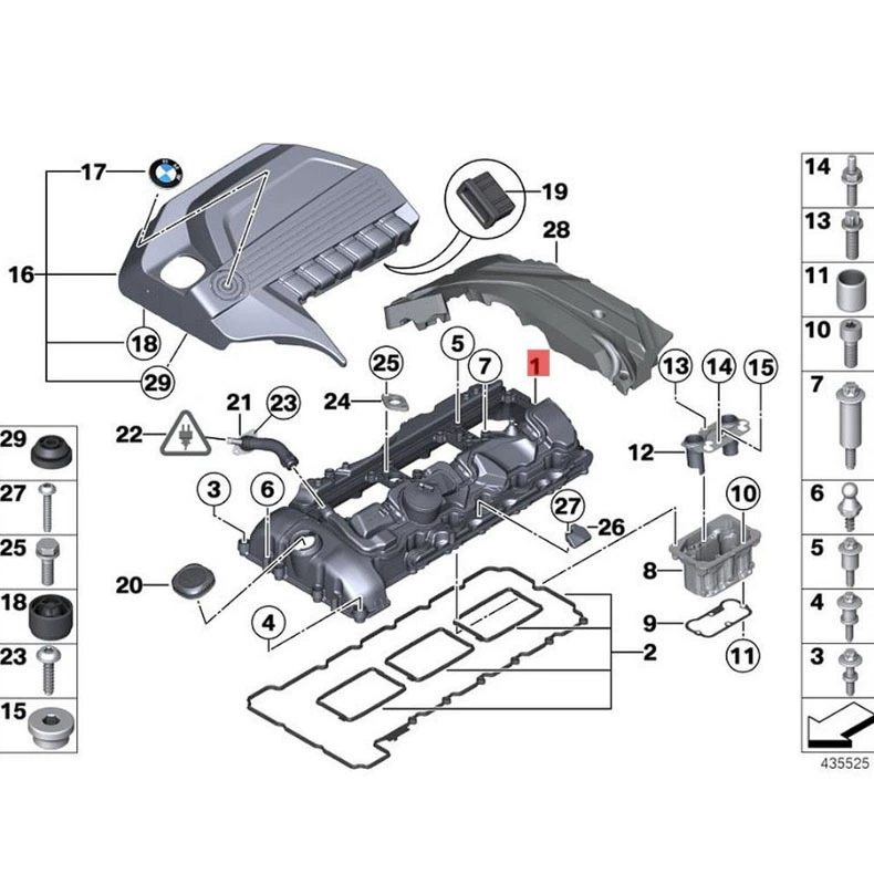 Подходит для BMW 1 Series 234 Series 5 Series 6 Series X1 X3 крышка клапана газовый клапан крышки OE11127570292