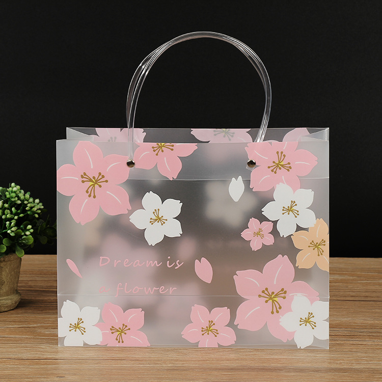 pp plastic handbag custom spot wholesale clothing shopping bag gift bag transparent pvc hand gift bag