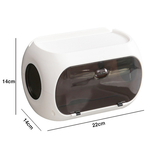 Fashionable multifunctional waterproof bathroom tissue box creative bathroom wall-mounted punch-free and traceless plastic tissue box