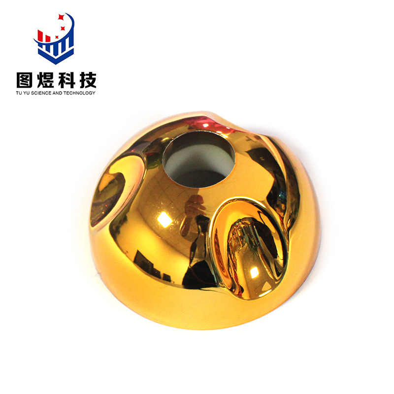 UV真空镀膜喷涂塑料外壳仿金色按铃 塑料真空UV电镀金色塑料加工