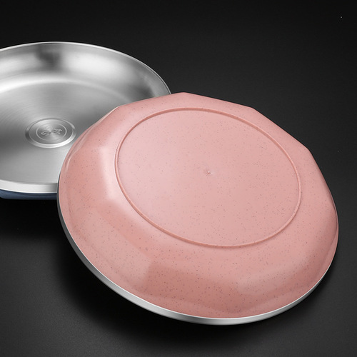 Daoqi 304 stainless steel plate simple Nordic ins home dining plate restaurant barbecue creative Korean round plate wholesale